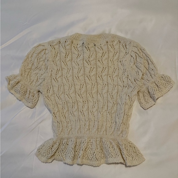 Zara Beige Knit Sweater with Ruffles - Picture 4 of 7